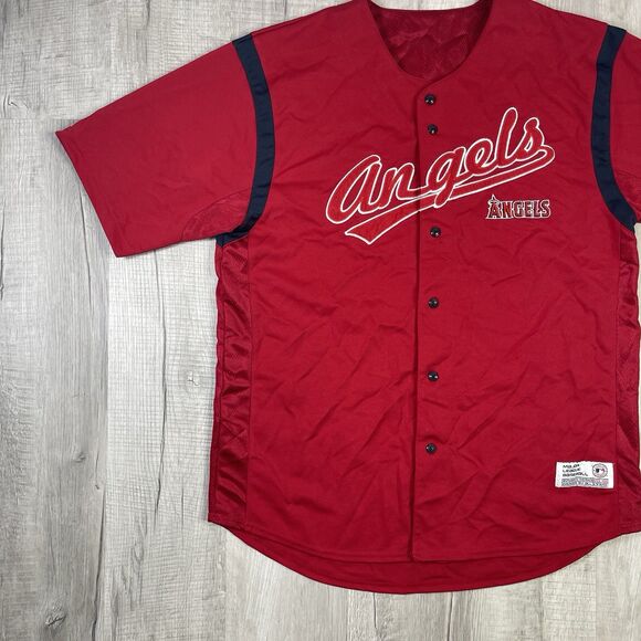 Vintage Dynasty MLB Anaheim Angels Men's Baseball Jersey Size XL Red Baseball RB - Picture 2 of 12